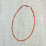NKS231216-01                             16 inches 4mm hot pink stone beads Necklace