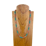 NKS240106-01                      24 inches silver Navajo pearl and muti stone beads Necklace