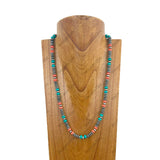 NKS240106-01                      24 inches silver Navajo pearl and muti stone beads Necklace