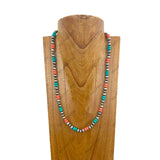NKS240106-01                      24 inches silver Navajo pearl and muti stone beads Necklace