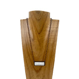 NKY220530-01CP-BLUE                     22'' Copper metal chain with blue turquoise rectangle pendent Necklace