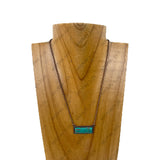 NKY220530-02CP-GREEN                      16'' Copper metal chain with green turquoise rectangle pendent Necklace
