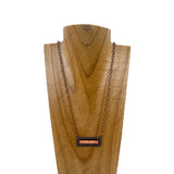 NKY220530-03CP-BLUE                    22'' Copper metal chain with blue turquoise rectangle pendent Necklace