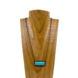 NKY220530-07CP-BLUE                22'' Copper metal chain with blue turquoise rectangle pendent Necklace