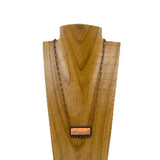 NKY220530-07CP-BLUE                22'' Copper metal chain with blue turquoise rectangle pendent Necklace