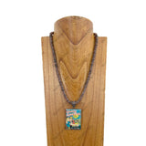 NKY240212-16                      21 Inches copper Navajo pearl beads with western picture frame Necklace