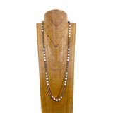 NKY240427-08             33 Inches copper Navajo pearl with white turquoise round stone beads Necklace