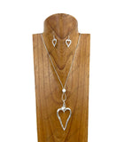 NKY241215-02               30 Inches silver metal string with silver metal heart pendent Necklace