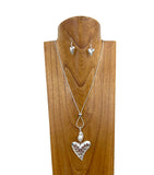 NKY241215-03              30 Inches silver metal string with silver metal heart pendent Necklace (Copy)