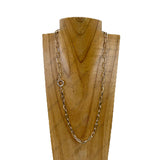 NKY241215-08-GOLD            24'' Golden metal chain Necklace