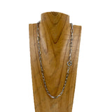 NKY241215-08-GOLD            24'' Golden metal chain Necklace