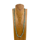 NKY250121-05              40 inches copper Navajo pearl beads with blue turquoise stone chips Necklace