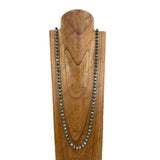NKY250121-07                               60 inches gray color jasper ball Necklace