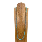 NKY250121-08               60 inches blue turquoise stone with silver Navajo pearl Necklace