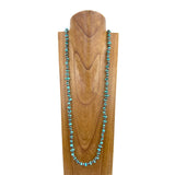 NKY250121-08               60 inches blue turquoise stone with silver Navajo pearl Necklace