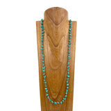 NKY250121-09           60 inches blue turquoise stone with copper Navajo pearl Necklace