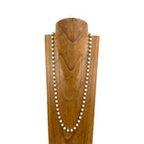 NKY250121-101      36 inches copper metal with white turquoise stone chain Necklace