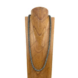 NKY250121-15               32 inches 10mm silver Navajo pearl beads Necklace