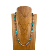 NKY250121-40           24 inches silver Navajo pearl with blue turquoise stone beads Necklace