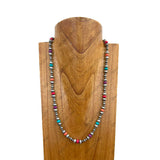 NKY250121-45                 24 inches silver Navajo pearl with muti color stone beads Necklace