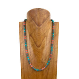 NKY250121-46             24 inches silver Navajo pearl with muti color stone beads Necklace