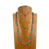 NKY250121-47             24 inches silver Navajo pearl with muti color stone beads Necklace