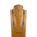 NKY250121-50              27 inches silver Navajo pearl with muti color stone beads Necklace