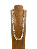 NKY250121-54           40 inches white stone with brown sequins beads Necklace