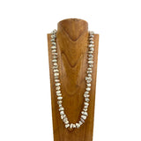 NKY250121-84            40 inches silver Navajo pearl with white stone nuggets Necklace