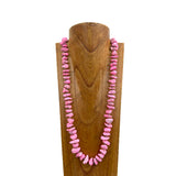 NKY250121-85           40 inches silver Navajo pearl with light pink stone nuggets Necklace