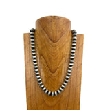 NKY250121-88                22 inches silver Navajo pearl beads Necklace