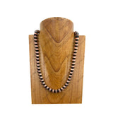 NKY250121-89               22 inches copper Navajo pearl beads Necklace