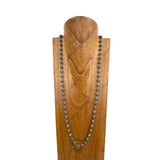 NKY250121-96          36 inches silver metal with gray color jade chain Necklace