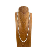 NKY250121-97          36 inches silver metal with white turquoise stone chain Necklace