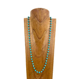 NKY250121-98           36 inches copper metal with blue turquoise stone chain Necklace