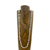 NKY250123-05          60 inches white stone nuggets with brown sequin beads Necklace