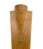 NKY250308-01                26 inches silver metal chain with wing pendant Necklace