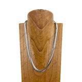 NKY250308-09         23 inches Silver metal chain Necklace