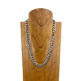NKY250308-10           23 inches Silver metal chain Necklace