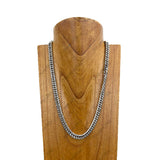 NKY250308-12          23 inches Silver metal chain Necklace