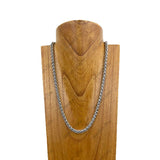 NKY250308-13      23 inches Silver metal chain Necklace