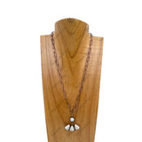 NKY250525-02           20'' Copper metal chain with white turquoise stone Animal paw pendant Necklace