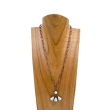 NKY250525-02           20'' Copper metal chain with white turquoise stone Animal paw pendant Necklace