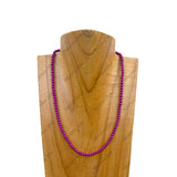 NKY250525-08             18'' 4mm purple stone beads Necklace