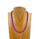 NKY250525-09              16'' 6mm purple stone beads Necklace