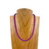 NKY250525-09              16'' 6mm purple stone beads Necklace