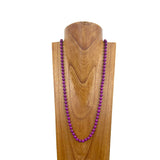 NKY250525-16            34'' 8mm purple stone beads Necklace