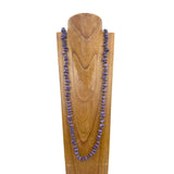 NKY250525-18            60'' purple stone nuggets with brown sequin beads Necklace