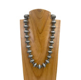 NKY250622-04             20’' silver Navajo pearl beads Necklace