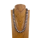 NKY250622-07                  24’' copper Navajo pearl beads Necklace